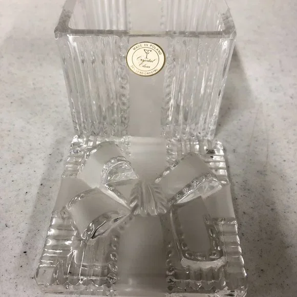 Crystal Gift Jewelry Box with Decorative Bow Lid made in Poland Women's Exchange